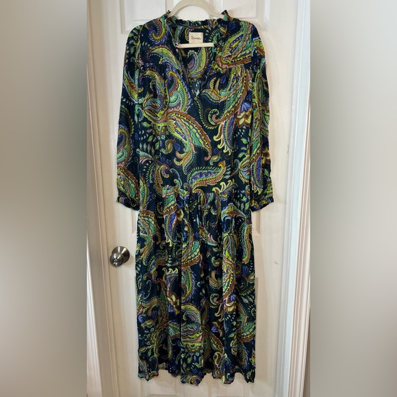 Dixie. Paisley Print‎ Green and Blue Dress - Picture 1 of 9